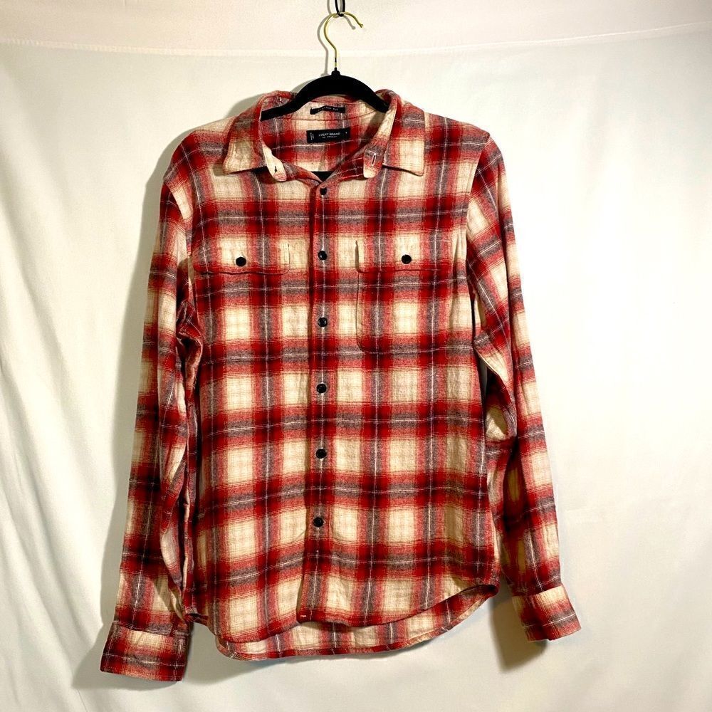 Lucky brand plaid flannel classic fit size: small